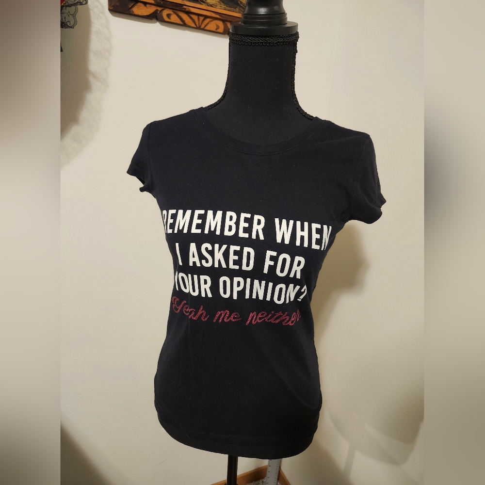 Funny Opinions T-Shirt w/ Pink Glitter - Juniors